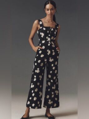 ✨NWOT Maeve Anthropologie The Colette Portside Daisy Button Front Jumpsuit